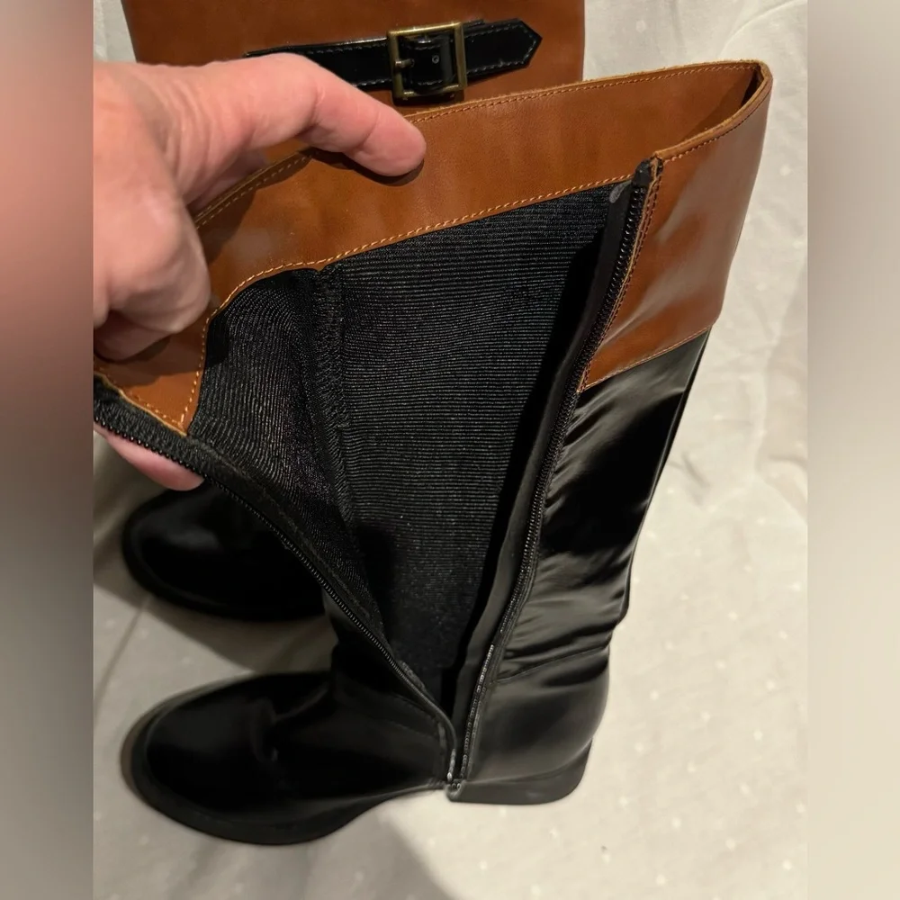 Little girl’s designer boots, size zipper, black & brown, like new condition, 13